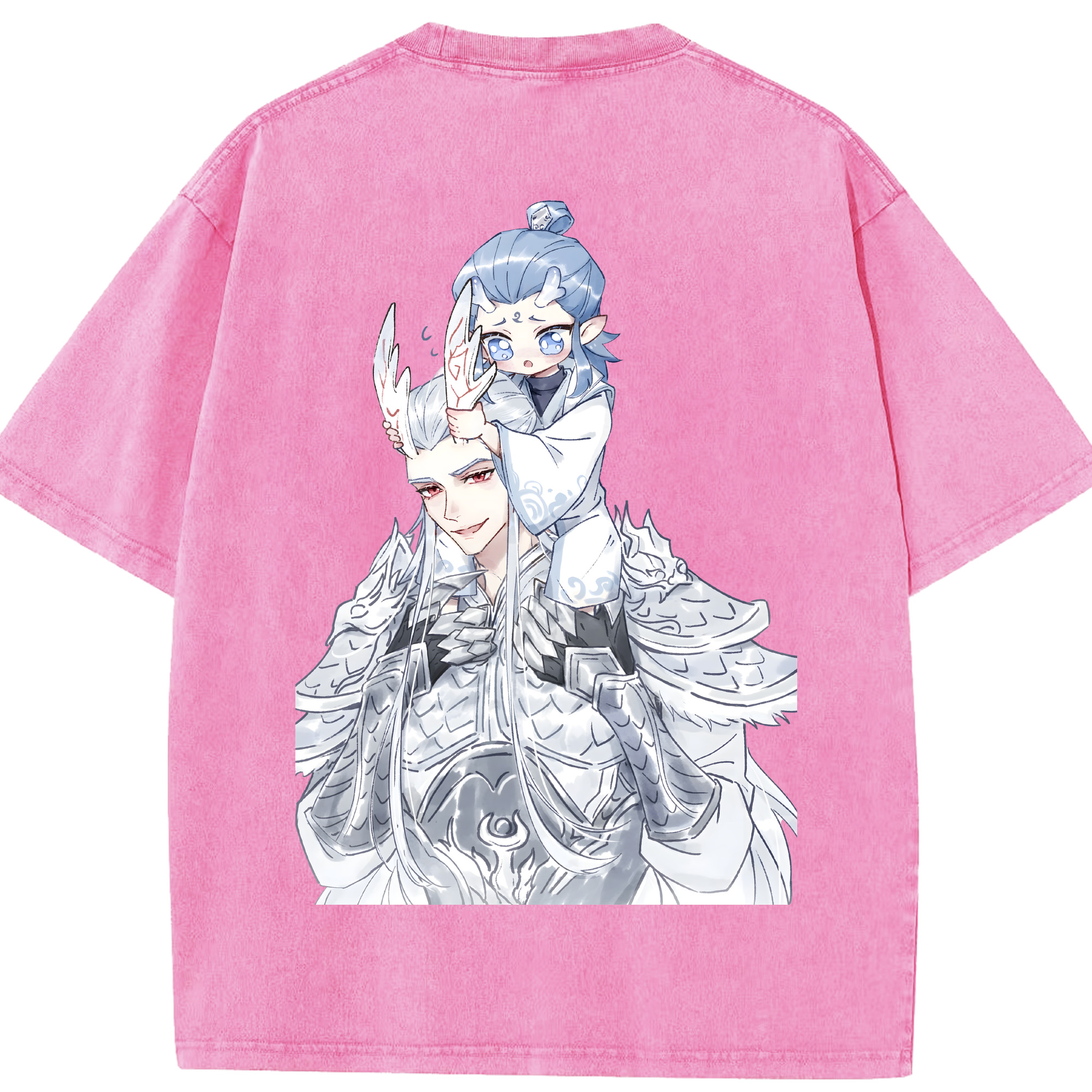 （画像用） Ne Zha 2 ナタ 魔童の大暴れ 綿100% ヴィンテージ風 半袖Tシャツ（背面プリント）